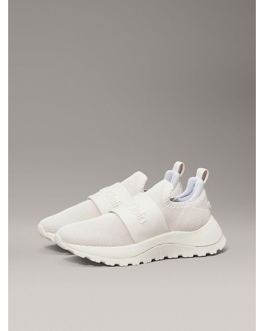Calvin Klein Metallic Slip-On Knit Trainers