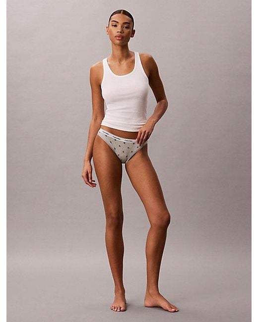Calvin Klein White Bikini Briefs Icon Logo