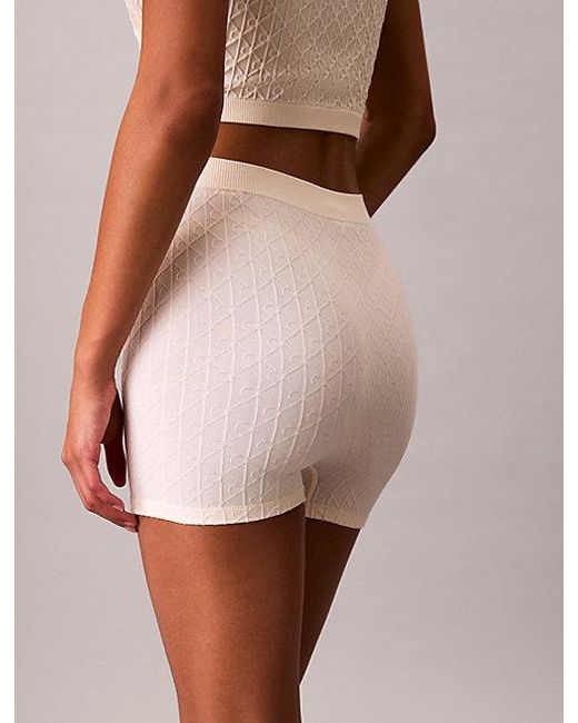 Calvin Klein Natural Rib Emblem Seamless Pyjama Shorts