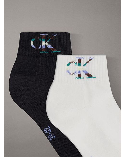 Calvin Klein Metallic 2 Pack Soft Cotton Stretch Ankle Socks for men