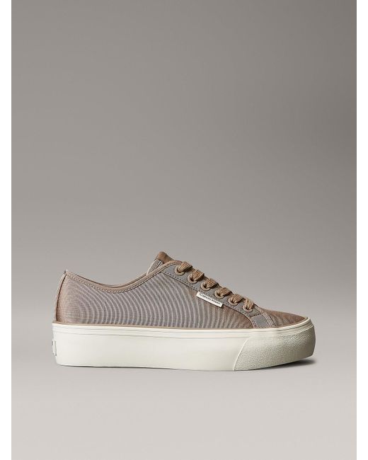 Calvin Klein Gray Moiré Comfort Platform Trainers