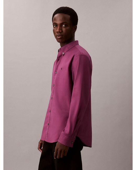 Camicia Button-Down Classica di Calvin Klein in Purple da Uomo