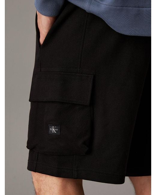 Pantaloncini Da Tuta Cargo di Calvin Klein in Black da Uomo