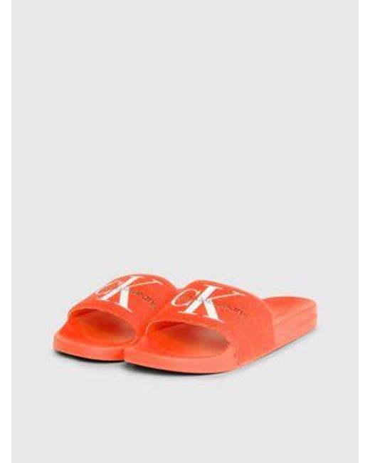 Chanclas de lona Calvin Klein de hombre de color Red