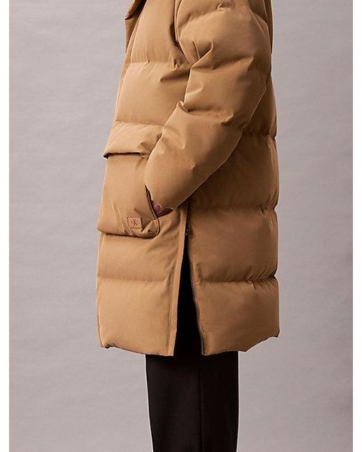 Calvin Klein Natural Jeans Relaxed Long Down Puffer Coat for men