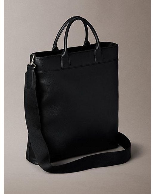 Calvin Klein Black Raised Logo Tote Bag for men