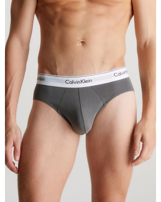 Calvin Klein Gray 3 Pack Briefs - Modern Cotton for men