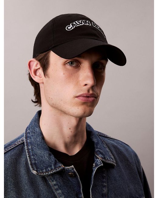 Calvin Klein Black Twill Logo Cap for men
