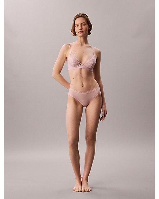 Calvin Klein Natural Hipster Panty Micro Stretch With Lace