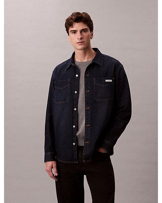 Calvin Klein 90's Denim Overhemdjack in het Blue voor heren