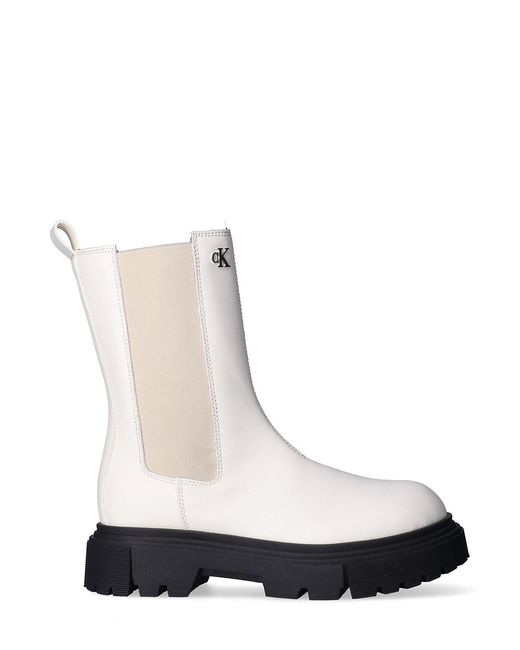 Calvin Klein White Kids Easy-Zip Chelsea Boots