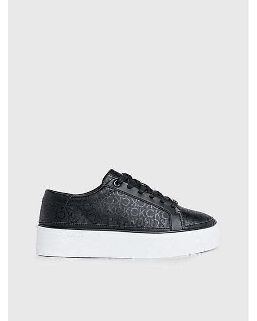 Zapatillas de plataforma con logo Calvin Klein de color Black