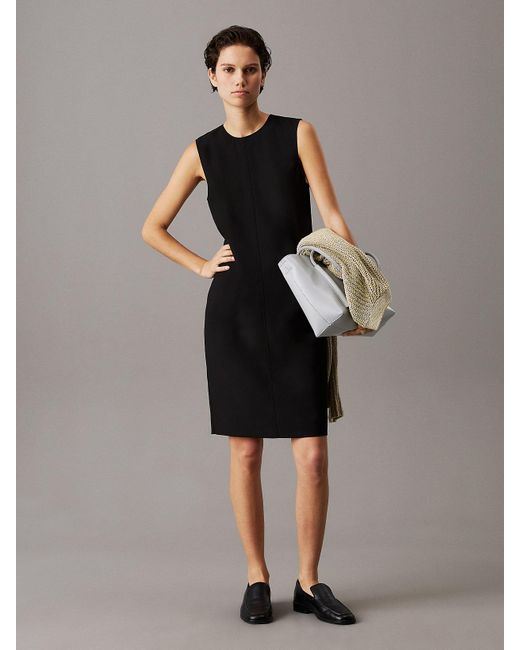 Calvin Klein Wrinkle-Resistant Twill Shift Dress in Black | Lyst UK Calvin Klein Wrinkle-Resistant Twill Shift Dress in Black | Lyst UK
