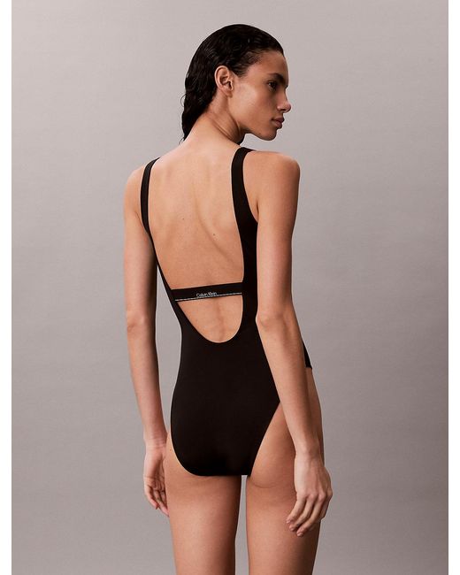 Calvin Klein Black Scoop Back Swimsuit