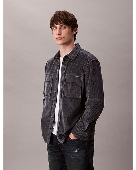 Calvin Klein Multicolor Jeans Corduroy Relaxed Button Up Shirt for men