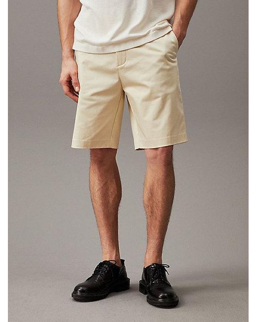Shorts elásticos de satén Calvin Klein de hombre de color Natural