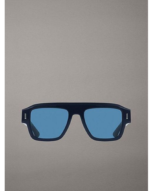 Calvin Klein Blue Modified Rectangle Sunglasses for men
