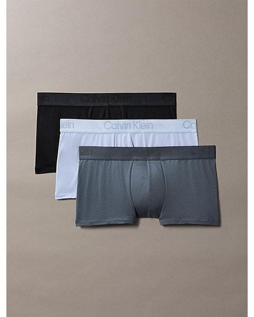 Calvin Klein Blue 3 Pack Low Rise Trunks for men