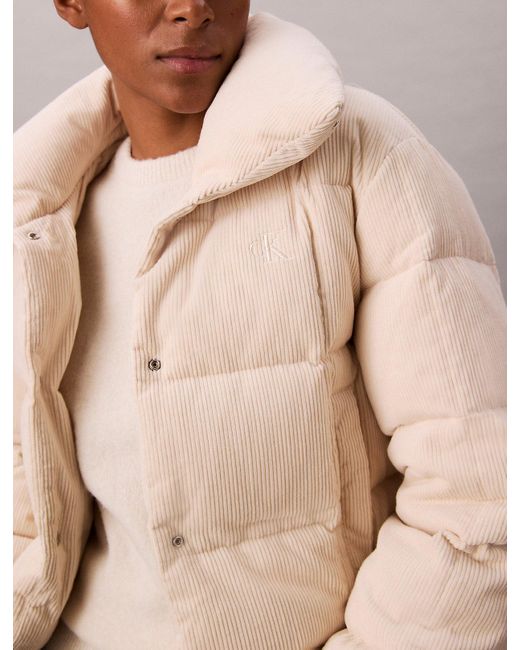 Calvin Klein Natural Corduroy Down Puffer Jacket