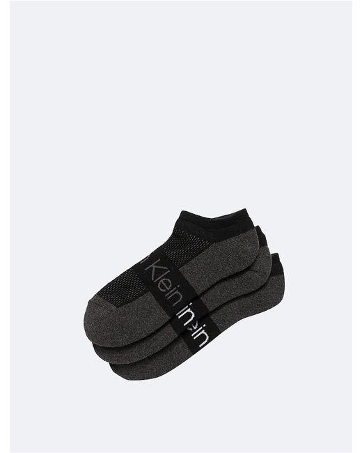 Calvin Klein Black Cushion 3-Pack No Show Socks for men