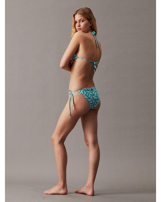 Calvin Klein Gray Tie Side Bikini Bottoms - Ck Monogram