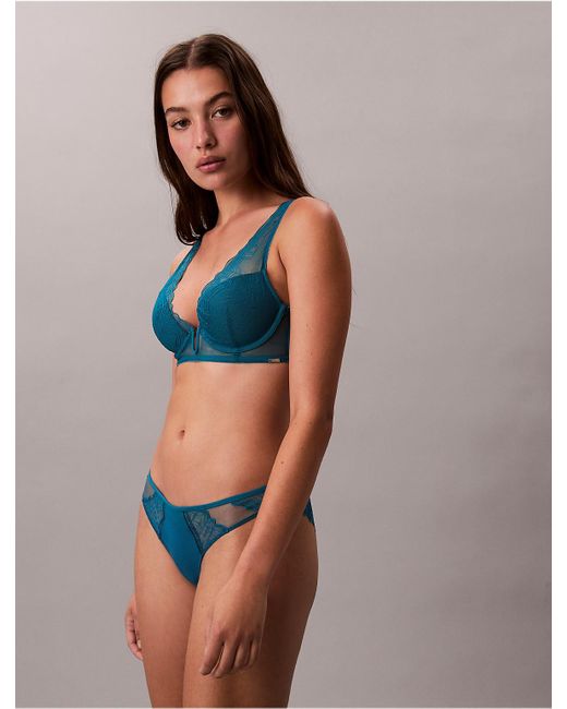 Calvin Klein Multicolor Ck Geo Lace Lightly Lined Plunge Bra