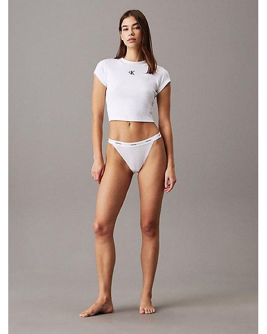 Calvin Klein Tanga Met Hoge Pijpen in het White