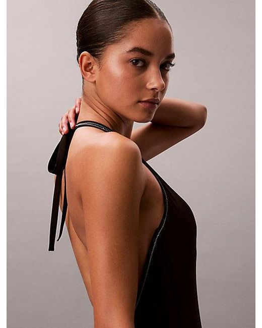 Calvin Klein Plunge Badpak in het Brown