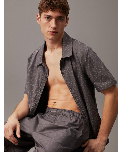 Calvin Klein Gray Shorts Pyjama Set - Pure for men