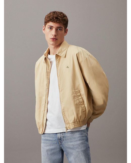 Calvin Klein Natural Relaxed Cotton Zip Up Jacket for men