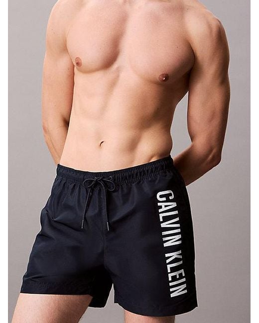Calvin Klein Medium Zwemshort Met Trekkoord in het Blue voor heren