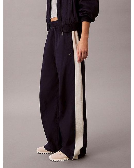 Calvin Klein Blue Jeans Relaxed Nylon Track Pants