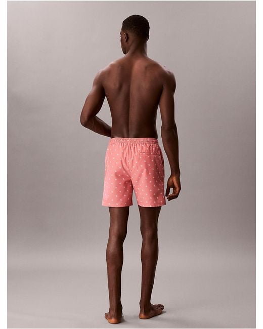 Calvin Klein Pink Medium Drawstring Swim Shorts Essentials for men