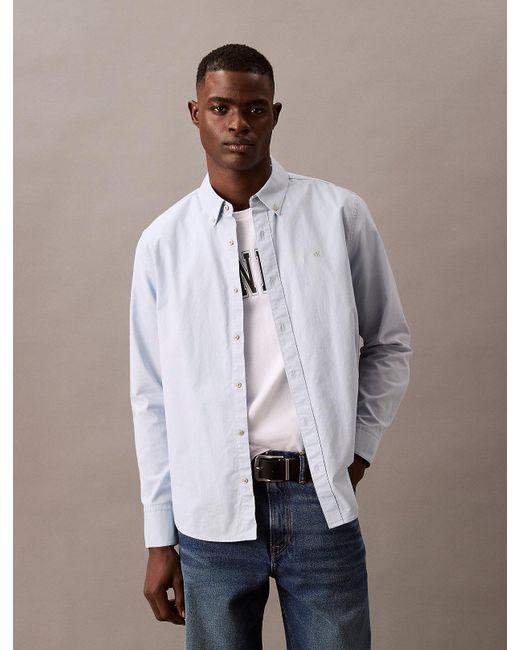 Chemise Oxford En Coton Classique Calvin Klein pour homme en coloris White