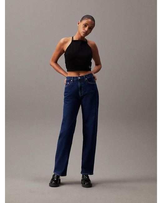 Haut en jean à nouer dans le dos Calvin Klein en coloris Blue