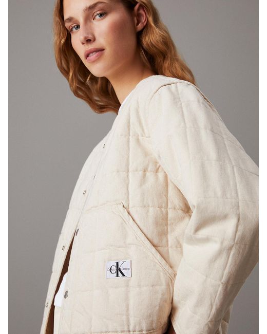 Calvin Klein Natural Quilted Denim Jacket