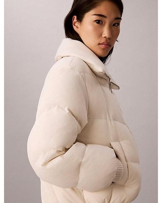 Calvin Klein Natural Jeans Short Down Puffer Jacket