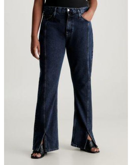 Split Hem Bootcut Jeans Calvin Klein de color Blue