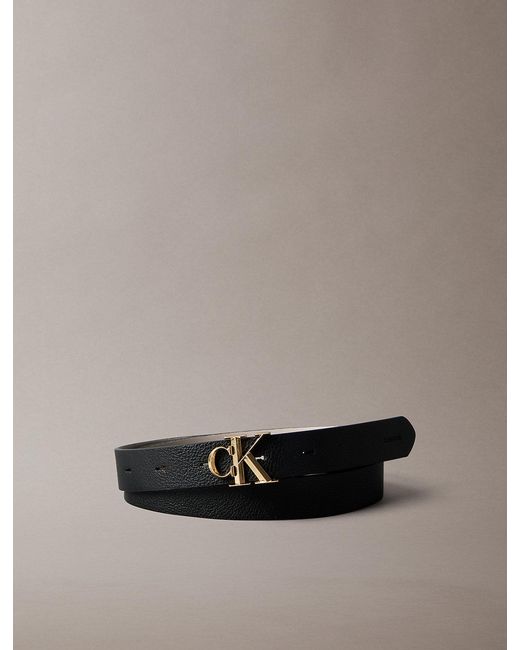 Calvin Klein Multicolor Reversible Pebbled Leather Logo Belt
