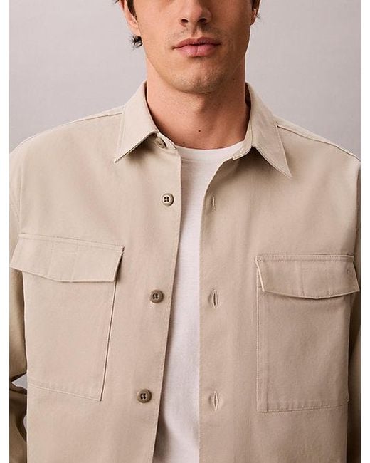 Calvin Klein Natural Jeans Cotton Twill Utility Overshirt for men