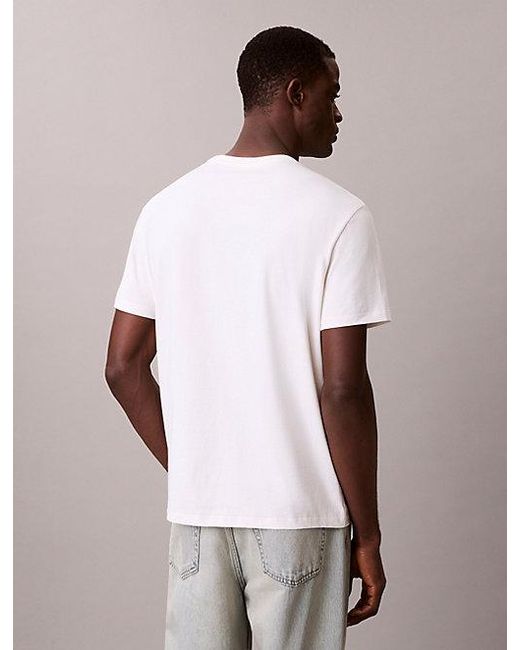 Calvin Klein White Ck Ny Crewneck Graphic Tee for men