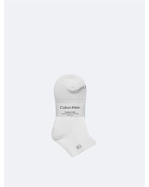 Calvin Klein Gray Basic Cushion Quarter 6-Pack Socks