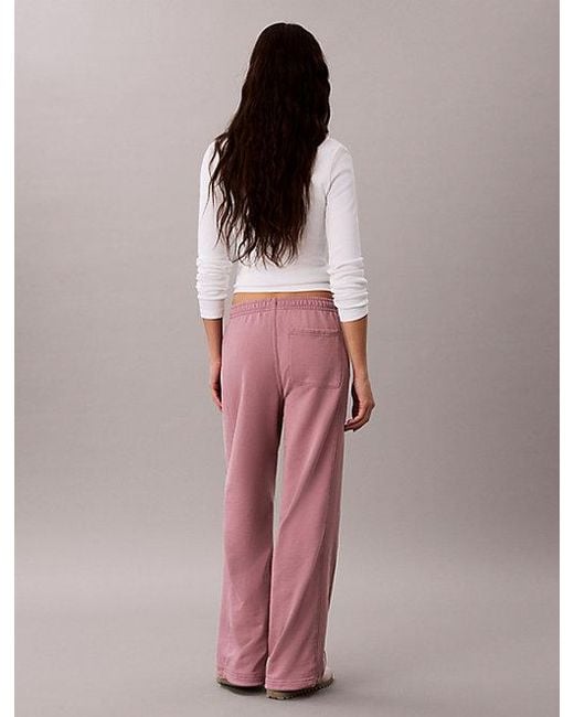 Calvin Klein Pink Jeans Monologo Woven Terry Sweatpants