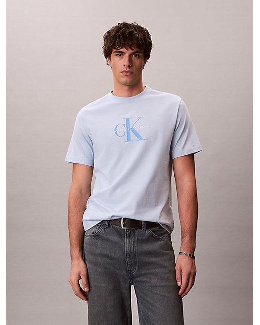 Calvin Klein White Ss Hero Monologo Tee, R9F for men
