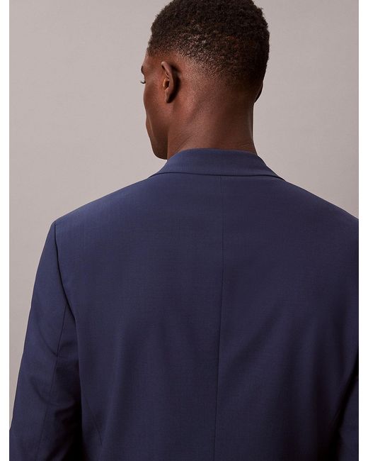 Calvin Klein Blue Slim Wool Stretch Blazer for men