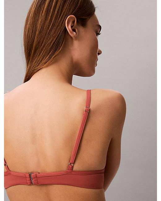 Calvin Klein Red Push Up Bikini Top Essentials