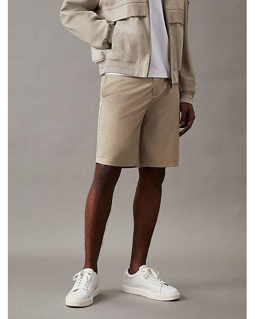 Shorts elásticos rectos técnicos Calvin Klein de hombre de color Natural