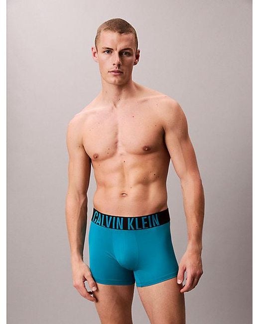 Calvin Klein Blue 3 Pack Trunks Intense Power Micro for men