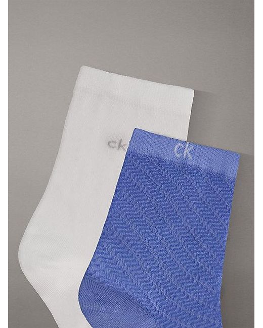 Calvin Klein Blue 2 Pack Soft Texture Ankle Socks