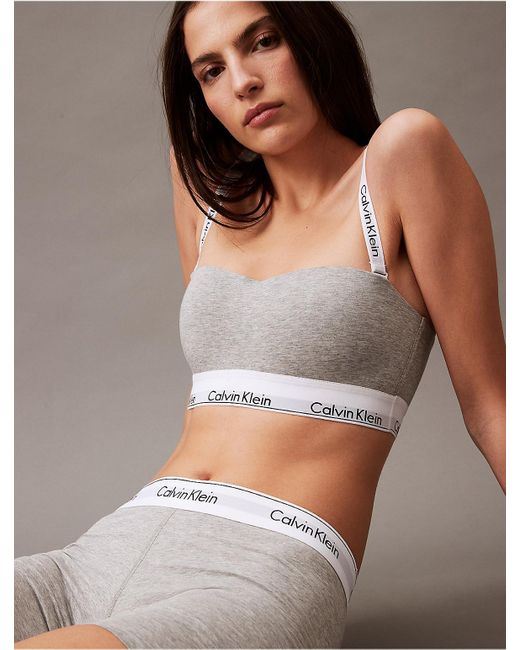 Calvin Klein Brown Icon Cotton Modal Lightly Lined Bandeau Bra